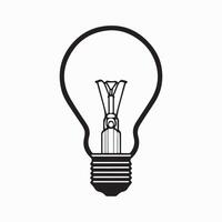 Simple Black Line Drawing of an Idea icon design vector