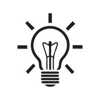 The Simple Black Line Drawing of an Idea Light Bulb vector