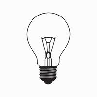Simple but unique Black Line Drawing of an Idea Light Bulb vector