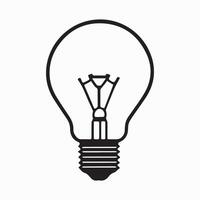 Simple Line Drawing of an Idea Light Bulb vector