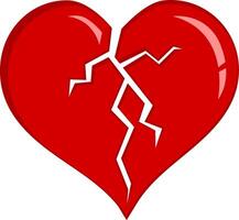 a broken heart with a crack in it vector
