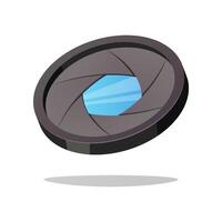 Camera shutter isolated on white background. vector
