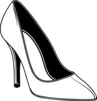 black high heels icon or shoes without background vector
