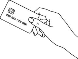 hand holding credit card or card payment without background vector