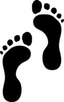 black print of left and right foot without background vector