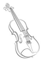 The Sketch of a classical variety violin. vector