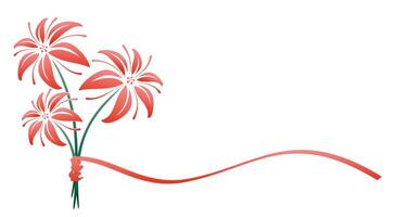 A logo of the stylized bouquet of red lilies. vector