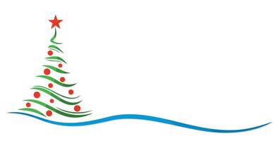 A New Year tree with red toys. vector