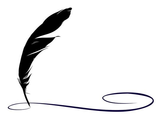 Logo feather bird with ink.