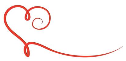 The one line symbol of the red heart. vector