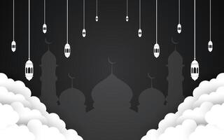 Ramadan Kareem elegant banner with mosque vector