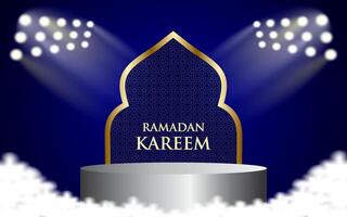 Ramadan kareem podium islamic background template vector