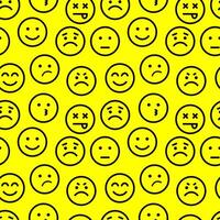 Yellow background with many faces or emoji vector