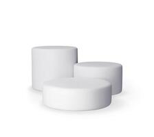 3D grey cylinder podium isolated. Stage for product presentation with shadow. vector