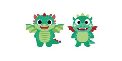 Print simple dragon smiling with flat colour art vector