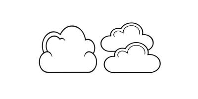 Print Simple outline cloud isolated icon. vector