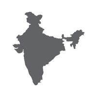 India Map - black World Map International template with High detailed isolated on white background vector