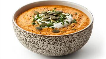 Healthy Food Revolution, A healthy revolution with coconut cream and crunchy pumpkin seeds photo