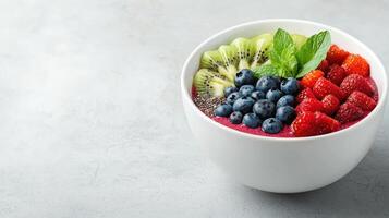 Healthy Food Revolution, Topped with kiwi, blueberries, and chia seeds for a healthy boost photo