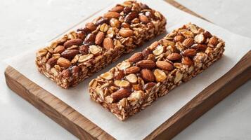 Healthy Food Revolution, Freshly baked granola bars with mixed nuts and honey photo