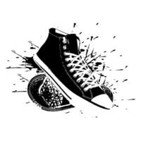 Grunge Sneakers Shoes abstract Image And Illustration On White Background vector