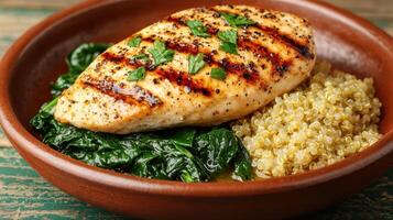 Healthy Revolution Grilled Chicken Breast with Quinoa and Greens Recipe photo