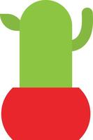 Stylized Cactus Graphic in Red Pot vector