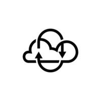 simple logo or icon of cloud with twisted arrow vector