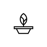 simple logo or icon of tree on the pot vector