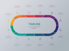 12 Step Timeline Infographic Template vector