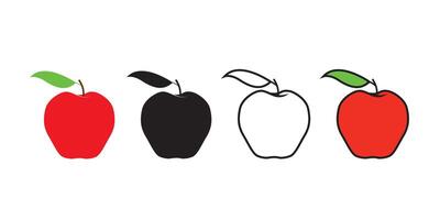 apple, different apple, colored apple fruit for food health vector