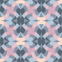 Round shape geometric pattern. Seamless texture retro memphis style, fashion. Print on fabric or wallpaper in pastel colors. Bauhaus background vector