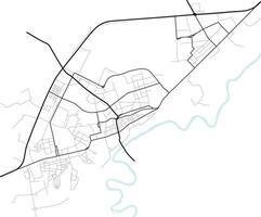 Abstract city navigation map with lines and streets. Black and white urban planning scheme. Illustration of plan street map, road graphic navigation vector