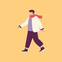 man in warm winter clothes vector