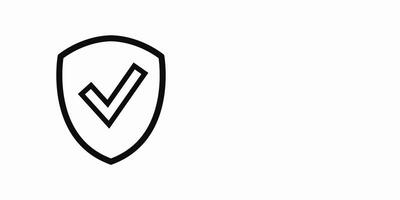 Black shield icon, checkmark symbol, security, data protection, safety, information safeguard, text placeholder, illustration, cybersecurity concept. vector