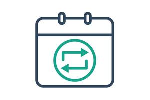 Recurring icon. line icon style. icon related to notification, time and date. time elements illustration vector