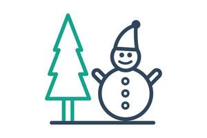 Winter icon. line icon style. icon related to holiday, time and date. time elements illustration vector