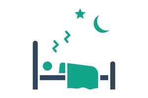 Sleep icon. solid icon style. icon related to time and date. time elements illustration vector