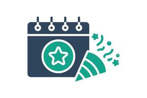 Event icon. solid icon style. icon related to time and date. time elements illustration vector