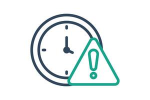 Delay icon. line icon style. clock with exclamation mark. icon related to time and date. time elements illustration vector