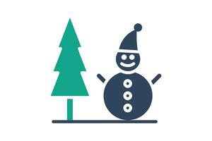 Winter icon. solid icon style. icon related to holiday, time and date. time elements illustration vector