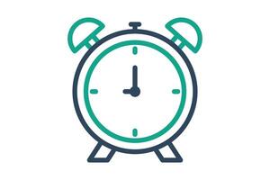 Alarm icon. line icon style. icon related to notification, time and date. time elements illustration vector