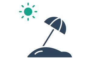 Summer icon. solid icon style. icon related to holiday, time and date. time elements illustration vector