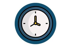 Clock icon. colored outline icon style. icon related to time and date. time elements illustration vector