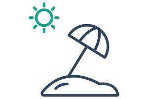 Summer icon. line icon style. icon related to holiday, time and date. time elements illustration vector