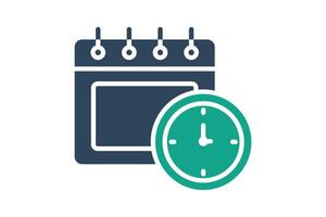 Schedule icon. solid icon style. icon related to time and date. time elements illustration vector