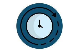 Time icon. colored outline icon style. icon related to time and date. time elements illustration vector
