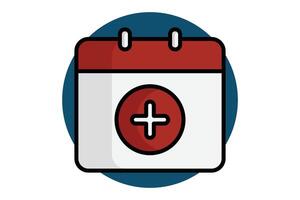 Add calendar icon. colored outline icon style. icon related to time and date. time elements illustration vector