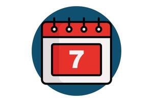 Week icon. colored outline icon style. calendar with 7 day. icon related to time and date. time elements illustration vector
