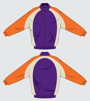Jacket apparel design template front and back view vector